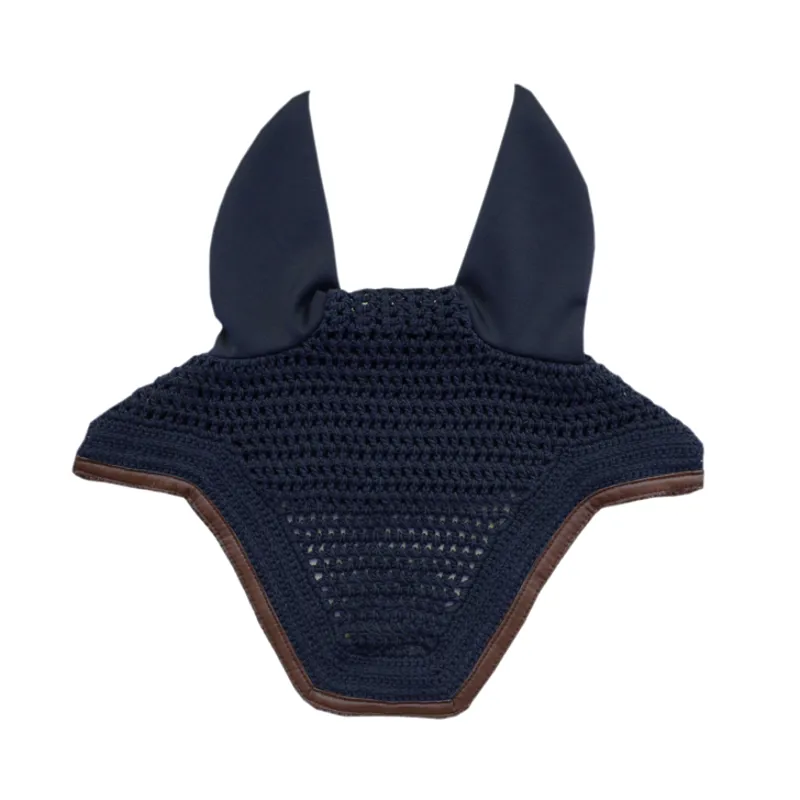 Kentucky Horsewear Fly Veil Wellington Leather Navy